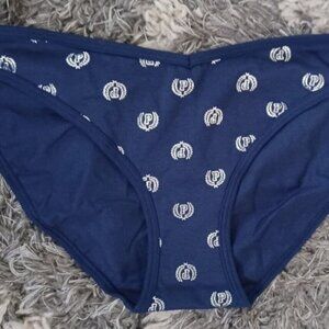 Victoria Secrets PINK Cotton Panty Navy/Silver Foil